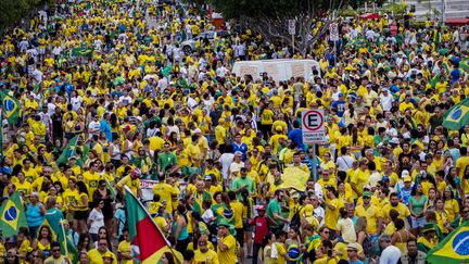 Trois millions de Brésiliens étaient dans la rue, dimanche 13 mars 2016, contre la présidente Dilma Rousseff.