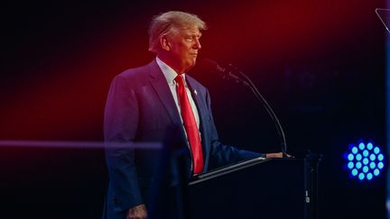 Donald Trump à West Palm Beach, en Floride (Etats-Unis), le 15 juillet 2023. (GIORGIO VIERA / AFP)