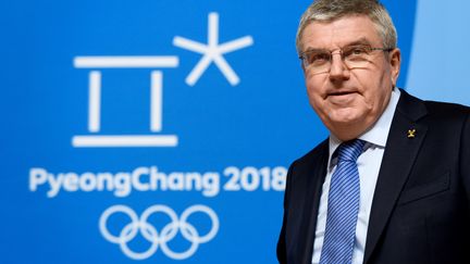 Thomas Bach, président du Comité international olympique, à Pyeongchang (Corée du Sud), le 4 février 2018. (FABRICE COFFRINI / AFP)