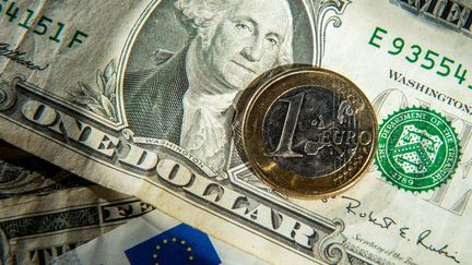 Le dollar et l'euro à quasi parité début 2025, du jamais vu depuis trois ans. (PHILIPPE HUGUEN / AFP)