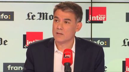 Olivier Faure, le premier secrétaire du PS, invité de "Questions politiques" sur France Inter et franceinfo le 6 mai. (RADIO FRANCE / QUESTIONS POLITIQUES)