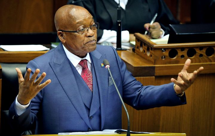 Jacob Zuma à la tribune du Parlement le 2 novembre 2017. Le président sud-africain nie toutes les accusations portées contre lui. (Photo Reuters/Sumaya Hisham)