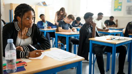 Une salle de classe, au lycée professionnel Gustave Ferrié à Paris, le 13 juin 2023. (THOMAS PADILLA / MAXPPP)