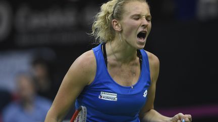 Katerina Siniakova a donné le point décisif aux Tchèques (MICHAL CIZEK / AFP)