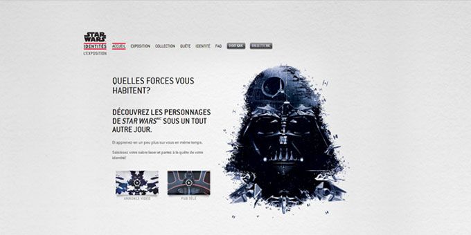 Page d'accueil du site "Star Wars Identities"
 (DR)