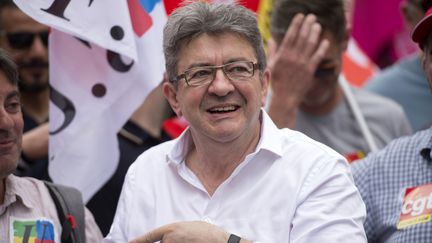 Jean-Luc Mélenchon lors de la "Marée populaire" à Marseille (Bouches-du-Rhône), le 26 mai 2018. (BERTRAND LANGLOIS / AFP)