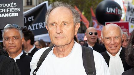 Jean-Paul Hamon, président de la Fédération des médecins de France, le 16 octobre 2019 dans une manifestation contre la réforme des retraites. (GEORGES GONON-GUILLERMAS / HANS LUCAS / AFP)