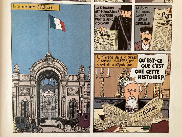 A l'époque d'Adèle Blanc-Sec, sous la Troisième République, le président est Armand Fallières, dessiné par Tardi dans "Adèle et la bête". (Tardi / Casterman)