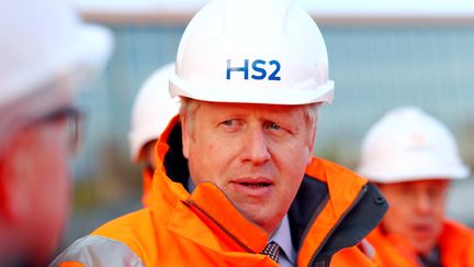 Boris Johnson visite le chantier du High Speed 2. (EDDIE KEOGH / POOL)