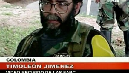 Le chef des FARC, Alfonso Cano, dans une vidéo diffusée le 25 mai 2008 par la télévision vénézuélienne Telesur (AFP - TELESUR)