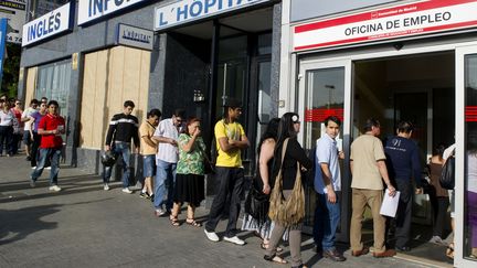 Le taux de ch&ocirc;mage dans la zone euro a atteint un niveau record en juin 2012.&nbsp; (DOMINIQUE FAGET / AFP)