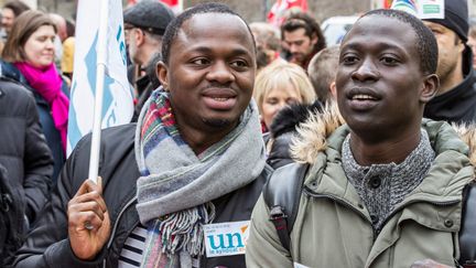 Manifestation contre la hausse des droits d'inscription, notamment pour les étudiants non-ressortissants de l'Espace économique européen, à Paris, le 12 mars 2019. (Amaury Cornu / Hans Lucas / Hans Lucas via AF)