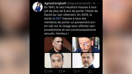 Tweet posté sur le compte d'Agnès Cerighelli. (CAPTURE D'ÉCRAN)