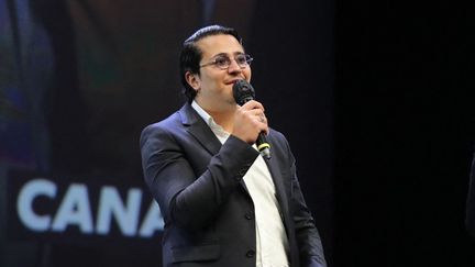 L'acteur et humoriste&nbsp;Brahim Bouhlel, lors du festival Canneséries, le 14 octobre 2020 à Cannes (Alpes-Maritimes). (VALERY HACHE / AFP)