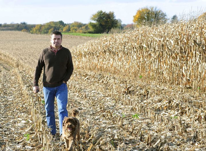 Paul Fran&ccedil;ois dans l'un de ses champs, &agrave; Bernac (Charente), le 7 novembre 2008. (NOSSANT / SIPA)