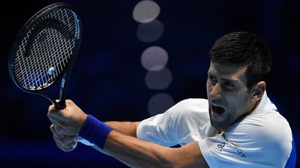 Novak Djokovic lors des ATP Finals le 17 novembre 2021 à Turin. (MARCO BERTORELLO / AFP)