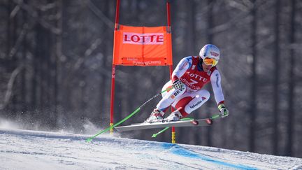 Carlo Janka a été le plus rapide du Super-G de Jeongseon (ED JONES / AFP)