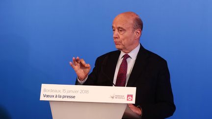 Alain Juppé lors de ses vœux à la presse à Bordeaux, le 15 janvier 2018. (MAXPPP)