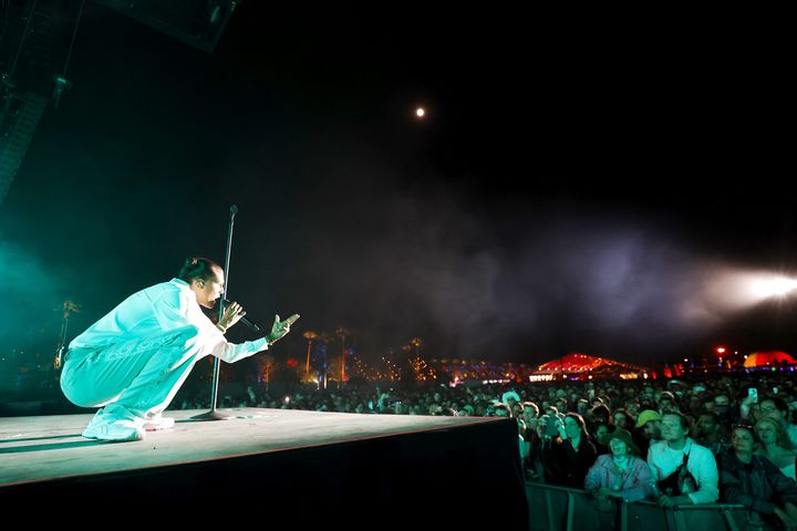 Le Belge Stromae sur scène au festival Coachella à Indio (Californie, Etats-Unis), samedi 16 avril 2022. (FRAZER HARRISON / GETTY IMAGES NORTH AMERICA)