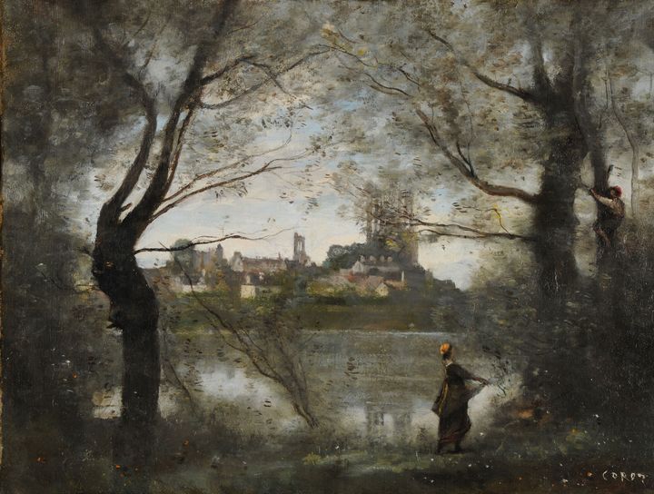 Camille Corot, Mantes, le soir, La cathédrale de Mantes,vers 1860-1865.&nbsp; (© MBA Reims-C. Devleeschauwer)