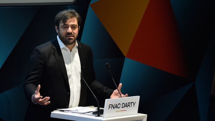 LE PDG de FNAC Darty lors d'une présentation des résultats annuel du groupe, le 22 février 2018&nbsp;à Paris&nbsp; (GERARD JULIEN / AFP)