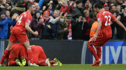 La joie des joueurs de Liverpool