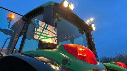 Mobilisation d'agriculteurs le 24 janvier 2024 sur l'A89 en direction de Périgueux (Dordogne). (MARC BERTRAND / RADIO FRANCE)