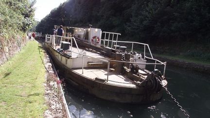 Canal de Saint Quentin très utilisé pour le transport des marchandises jusqu'à la fin des années 1960, Photo prise le 11 août 2014. (FRANCOIS NASCIMBENI / AFP)