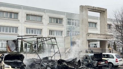 Une photo postée par le gouverneur de la région russe de Belgorod, le 16 mars 2024, montrant les dégâts après une attaque aérienne. (TELEGRAM / @VVGLADKOV / AFP)