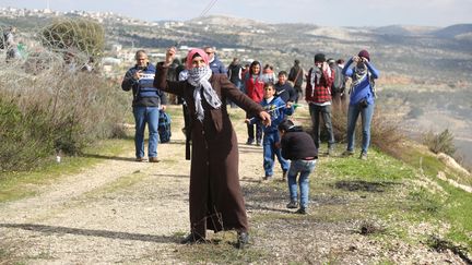 Des Palestiniens manifestent à Ramallah, le 17 février 2017. (ISSAM RIMAWI / ANADOLU AGENCY)