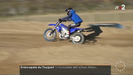 L'athlète Axel Allétru sera au départ de l'épreuve de motocross de l'Enduropale du Touquet 2024 (Pas-de-Calais), dimanche 4 février. (France 2)