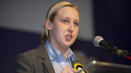 La d&eacute;put&eacute;e britannique Mhairi Black, le 8 mai 2015 &agrave; Paisley (Ecosse). (LESLEY MARTIN / AFP)