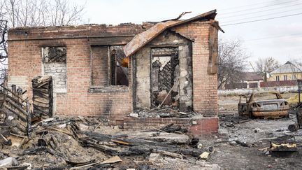 A residential area of ​​the city of Kharkiv (Ukraine) seriously damaged by bombing by the Russian army, February 10, 2024. (FREDERIC PETRY / HANS LUCAS / AFP)