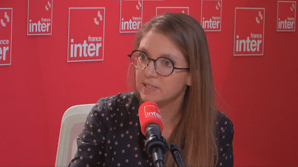 Aurore Bergé, ministre déléguée démissionnaire chargée de l’Égalité entre les femmes et les hommes et députée des Yvelines, invitée de France Inter le 22 août 2024. (FRANCE INTER / RADIO FRANCE)