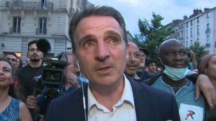 Eric Piolle, maire sortant réélu à Grenoble (Isère) lors&nbsp;du second tour des élections municipales, le 28 juin 2020.&nbsp;&nbsp; (FRANCE TELEVISIONS)