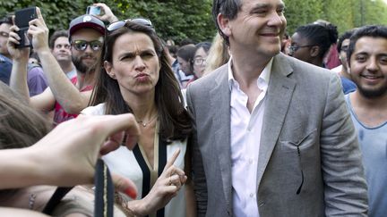 Aur&eacute;lie Filippetti et&nbsp;Arnaud Montebourg c&ocirc;te &agrave; c&ocirc;te lors de la f&ecirc;t de la Musique le 21 juin 2014 &agrave; Paris (KENZO TRIBOUILLARD / AFP)