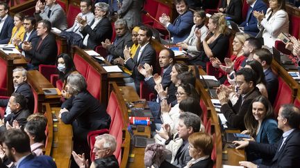 L'hémicycle de l'Assemblée nationale le 6 février 2023, lors du début de l'examen du projet de loi sur la réforme des retraites (VINCENT ISORE / MAXPPP)