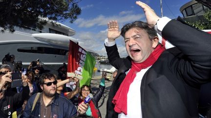 Jean-Luc M&eacute;lenchon &agrave; Antibes (Alpes-Maritimes), le 19 mai 2013.&nbsp; (GERARD JULIEN / AFP)