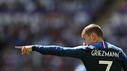 L'attaquant français Antoine Griezmann, lors du match de Coupe du monde face à l'Autralie, le 16 juin 2018 à Kazan (Russie). (ROMAN KRUCHININ / AFP)