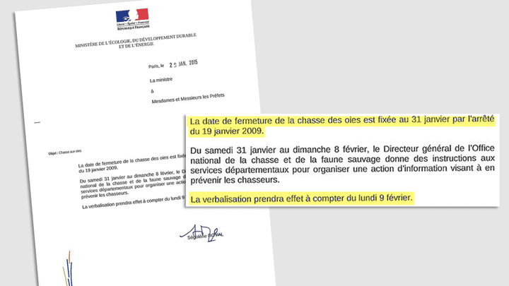 &nbsp; (... Mais dans ce second courrier aux préfets, trois semaines plus tard, elle demande de ne pas verbaliser avant le 9 février.)