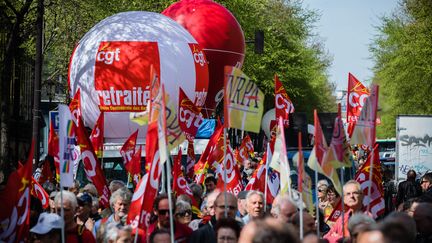 Une manifestation pour demander la revalorisation des pensions de retraites,&nbsp;le 30 mars 2017&nbsp;à Paris. (MAXPPP)