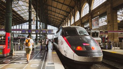 Un TGV en Gare du Nord, à Paris. (AMAURY CORNU / HANS LUCAS VIA AFP)