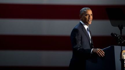 Barack Obama lors de son discours d'adieu à Chicago, le 10 janvier 2017. (SIPA - CHINENOUVELLE - Xinhua - Ting Shen)