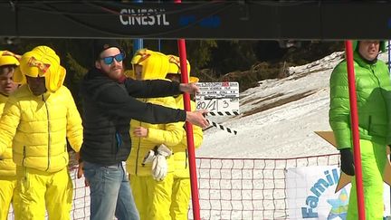 Tournage du film "La Deuxième Etoile" de Lucien Jean-Baptiste en mars 2017 aux Gets en Haute-Savoie (C. Lepoittevin / France 3)