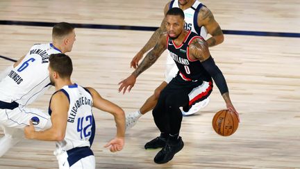 Damian Lillard, des Trail Blazers de Portland, le 11 août.  (POOL / GETTY IMAGES NORTH AMERICA)