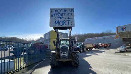 Manifestation d'agriculteurs à Limoges, le 19 janvier 2024 (Haute-Vienne). (CEDRIC HERMEL / RADIO FRANCE)