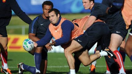 Jean-Marc Doussain ici à l'entraînement avec le XV de France