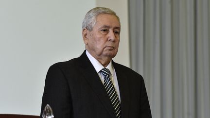 Abdelkader Bensalah, président de la chambre haute algérienne, le 9 avril 2019 à Alger.&nbsp; (RYAD KRAMDI / AFP)