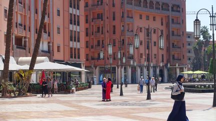 Le quartier de&nbsp;Gueliz, à Marrakech, au Maroc. Image d'illustration. (FRANCK DUBRAY / MAXPPP)