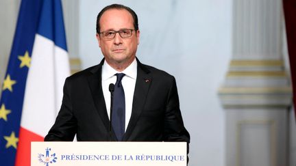 Allocution de François Hollande le 13 novembre 2015 depuis l'Elysée.&nbsp; (CHRISTELLE ALIX / PRESIDENCE DE LA REPUBLIQUE)